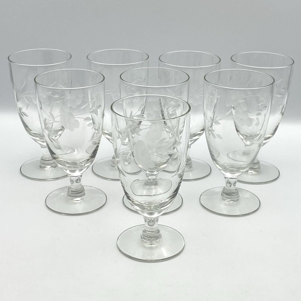 Vintage 1980s Princess House Heritage 4.5" Set Of 8 Cordial Glasses Juice Sherry